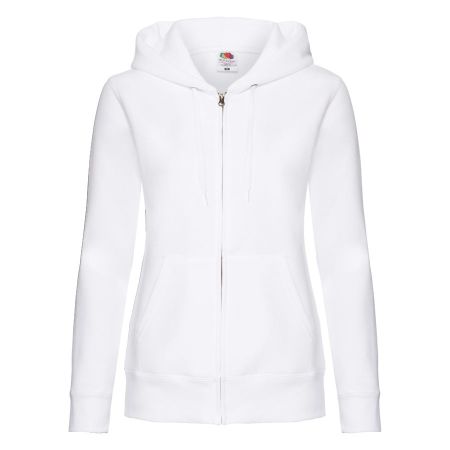 Толстовка "Lady-Fit Hooded Sweat Jacket", белый_XS, 75% х/б, 25% п/э, 280 г/м2