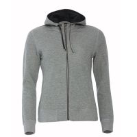 Толстовка женская Classic Hoody Full Zip, серый меланж_2XL, 85% хлопок, 15% вискоза, 300 грм2