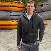 Толстовка мужская "PREMIUM HOODED SWEAT JACKET", черный_L, 70% х/б, 30% п/э, 280 г/м2