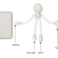 Портативное зарядное устройство BioPack c кабелем Mr. Bio, 5000 mAh, белый