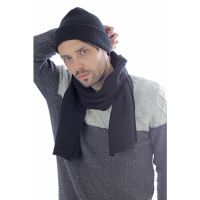 Шарф вязаный  двойной "WIND SCARF"_черный,100% акрил