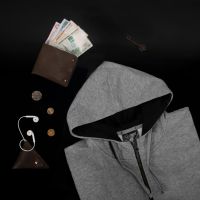 Толстовка женская Classic Hoody Full Zip, серый меланж_XL, 85% хлопок, 15% вискоза, 300 грм2