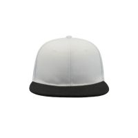 Бейсболка "SNAP BACK", 6 клиньев, пластик.застежка, белый с черным, 100% п/э,100% х/б, 400 гр/м2