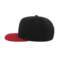 Бейсболка "SNAP BACK", 6 клиньев, пластик. застежка, черный с красным, 100% п/э,100% х/б, 400 гр/м2