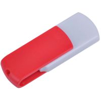 USB flash-карта "Easy" (8Гб),белая с красным, 5,7х1,9х1см,пластик