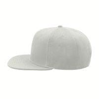 Бейсболка "SNAP BACK", 6 клиньев, пластик.застежка, белый, 100% п/э,100% х/б, 400 гр/м2