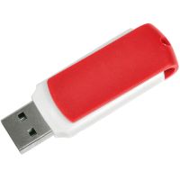 USB flash-карта "Easy" (8Гб),белая с красным, 5,7х1,9х1см,пластик