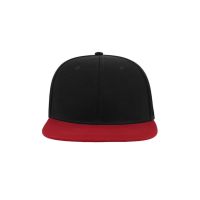 Бейсболка "SNAP BACK", 6 клиньев, пластик. застежка, черный с красным, 100% п/э,100% х/б, 400 гр/м2