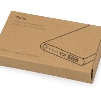 Портативное зарядное устройство Shine с зеркальной гравировкой, 4000 mAh, оранжевый