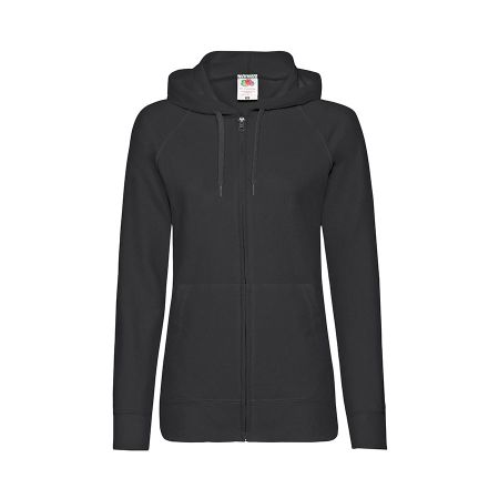 Толстовка без начеса "Ladies Lightweight Hooded Sweat", черный, L, 80% х/б 20% полиэстер, 240 г/м2