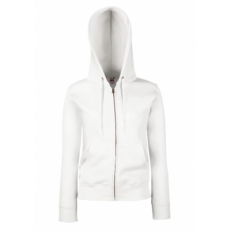 Толстовка "Lady-Fit Hooded Sweat Jacket", белый_XS, 75% х/б, 25% п/э, 280 г/м2