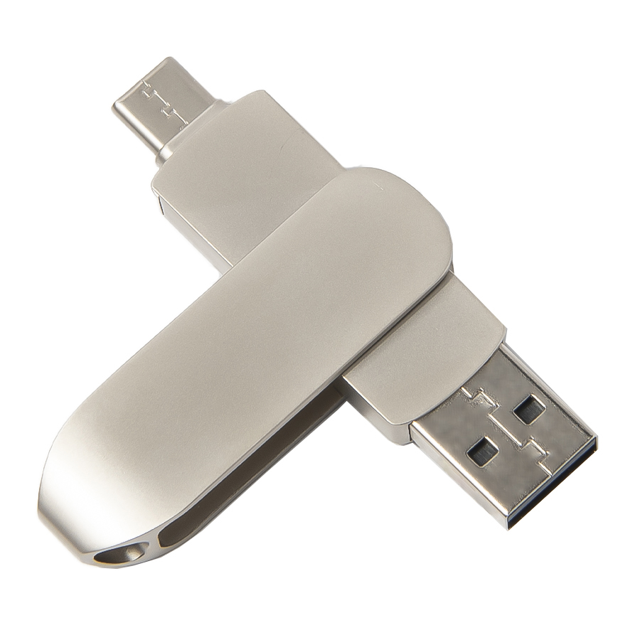 USB flash-карта CIRCLE OTG Type-C (32Гб), серебристая, 6,5х1,5х0,82 см, металл