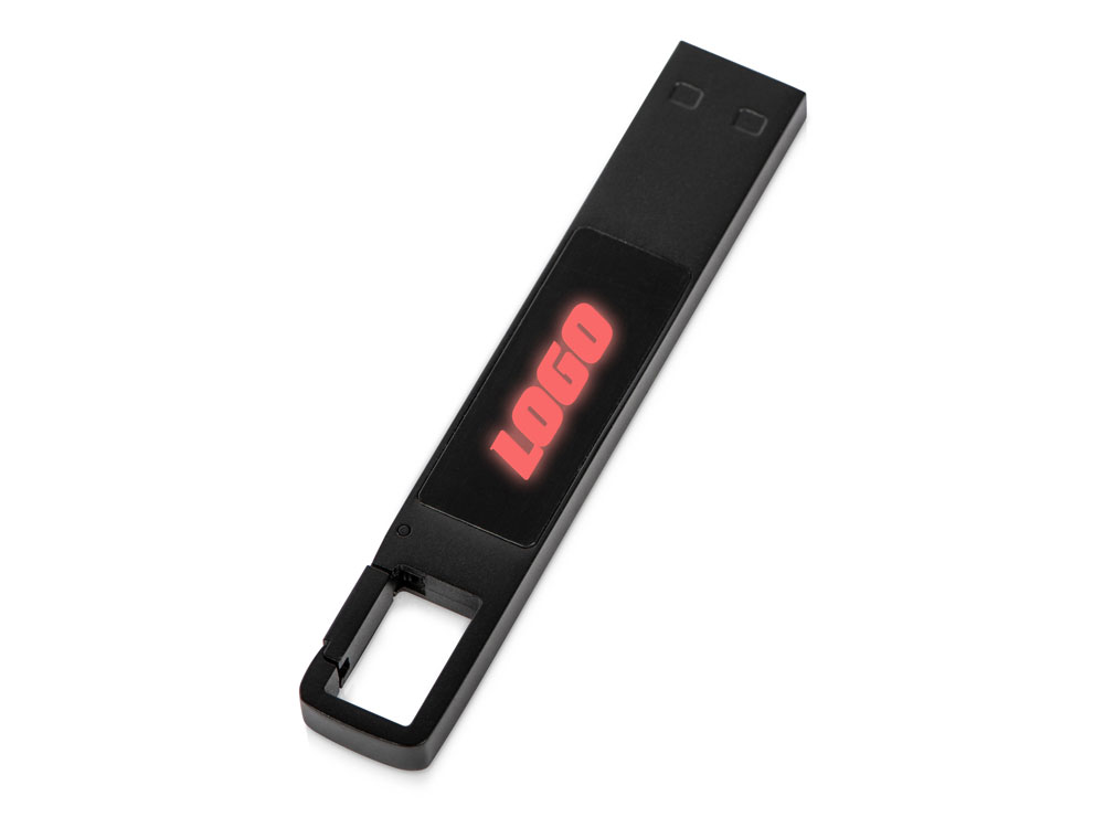 USB 2.0- флешка на 32 Гб c подсветкой логотипа Hook LED, красный