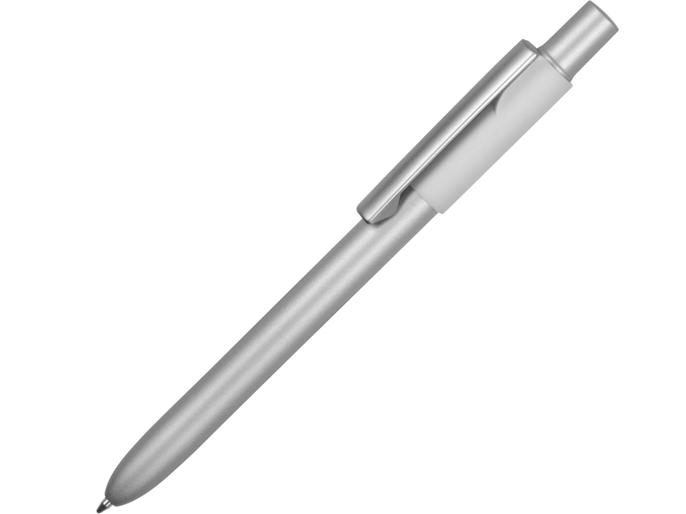 Ручка металлическая шариковая Bobble с силиконовой вставкой, серый