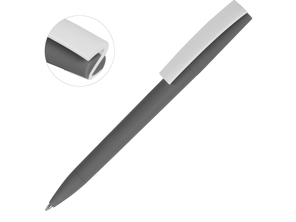 Ручка пластиковая soft-touch шариковая Zorro, серый