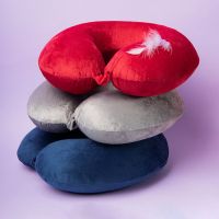 Подушка дорожная  "SOFT", memory foam, микрофибра,серый