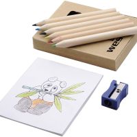 Набор для рисования: 6 цветных карандашей, точилка, раскраска