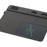 Многофункциональный коврик для мыши Multi Pad с беспроводной зарядкой и LCD экраном, 10 Вт, серый