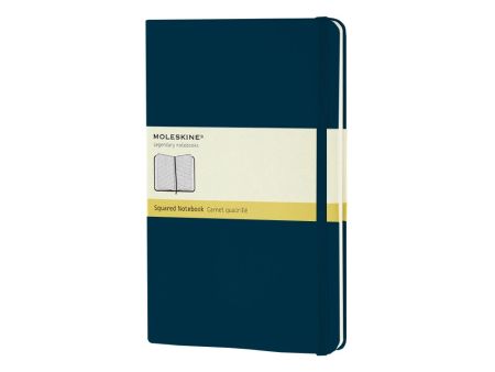 Записная книжка Moleskine Classic (в клетку) в твердой обложке, Large (13х21см), голубой