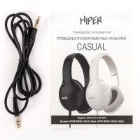 HIPER Наушники накладные WIRED CASUAL BLACK HTW-OV1