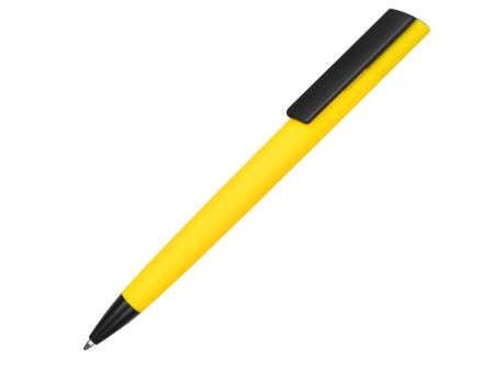Ручка пластиковая soft-touch шариковая Taper, желтый