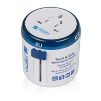 Адаптер Travel Blue Twist & Slide Travel Adaptor, голубой