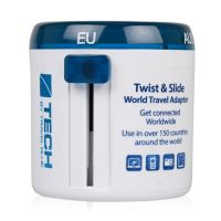 Адаптер Travel Blue Twist & Slide Travel Adaptor, голубой