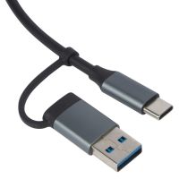 USB-хаб Link с коннектором 2-в-1 USB-C и USB-A, 2.0/3.0, серый