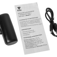 Внешний аккумулятор с разъёмом Type-C Inject, 4000 mAh, черный