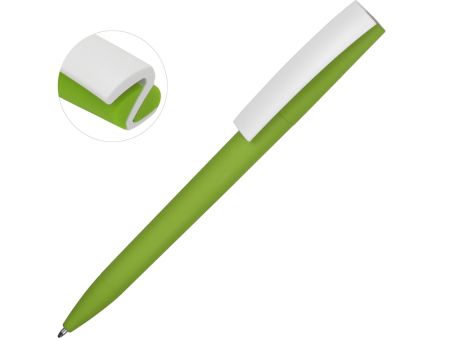 Ручка пластиковая soft-touch шариковая Zorro, зеленый