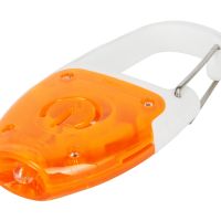 Брелок - фонарик с отражателем и карабином, оранжевый