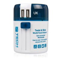 Адаптер с 2-умя USB-портами для зарядки Travel Blue Twist & Slide Adaptor голубой
