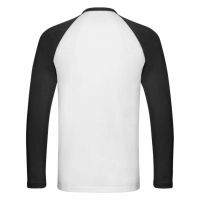 Футболка "Long Sleeve Baseball T", белый с черным_2XL, 100% х/б, 160 г/м2