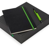 Подарочный набор Jacque с ручкой-подставкой и блокнотом А5, зеленый