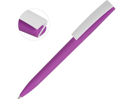 Ручка пластиковая soft-touch шариковая Zorro, фиолетовый