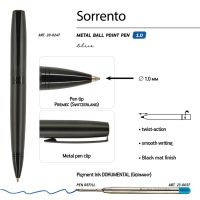 Ручка металлическая шариковая Sorento, 1,0мм, синие чернила, черный