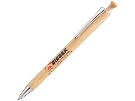 Ручка шариковая деревянная FOREST, черный, 1 мм, коричневый