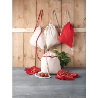 Рюкзак со шнурком Oregon, имеет цветные веревки, изготовлен из хлопка 100 г/м2, красный