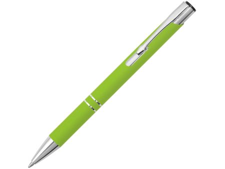 Ручка металлическая шариковая Legend Gum софт-тач, зеленый