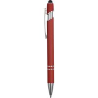 Ручка металлическая soft-touch шариковая со стилусом Sway, красный
