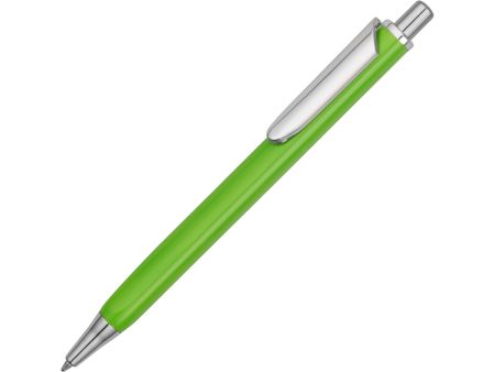 Ручка металлическая шариковая трехгранная Riddle, зеленый/серебристый