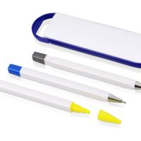 Набор Квартет: ручка шариковая, карандаш и маркер, синий