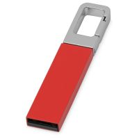 Флеш-карта USB 2.0 16 Gb с карабином Hook, красный