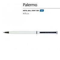 Ручка шариковая автоматическая BrunoVisconti, 0.7 мм, синяя PALERMO (белый металлический корпус)