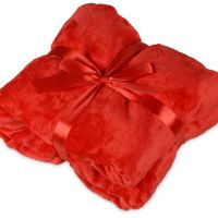 Подарочный набор с пледом, термосом Cozy hygge, красный