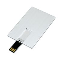 USB-флешка на 64 ГБ в виде металлической карты, с раскладным чипом, серебристый