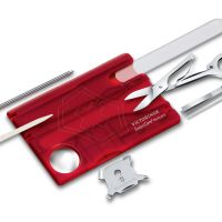 Швейцарская карточка VICTORINOX SwissCard Nailcare, 13 функций, полупрозрачная красная