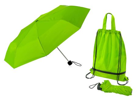 Зонт Picau из переработанного пластика в сумочке, зеленый