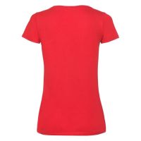 Футболка "Lady-Fit V-Neck T", красный_M, 95% х/б, 5% эластан, 210 г/м2