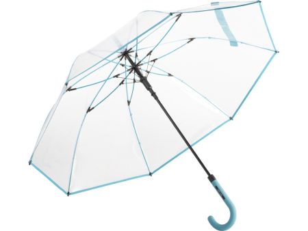 Зонт-трость 7112 Pure с прозрачным куполом, полуавтомат, бирюзовый